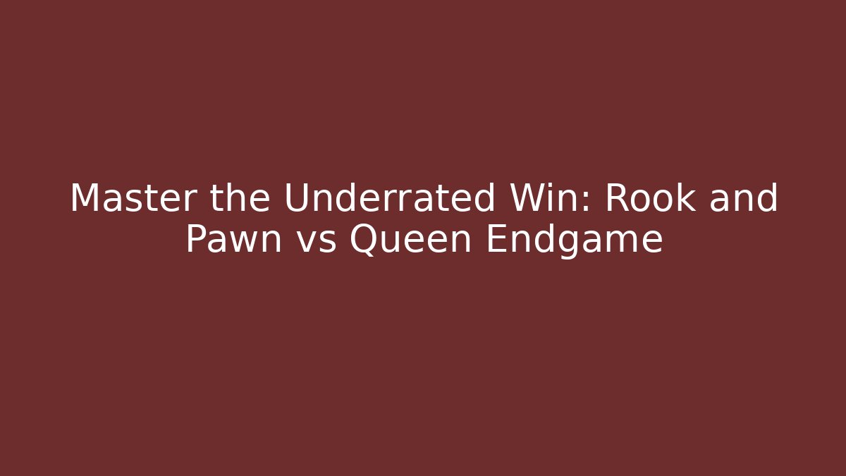 Master the Underrated Win: Rook and Pawn vs Queen Endgame