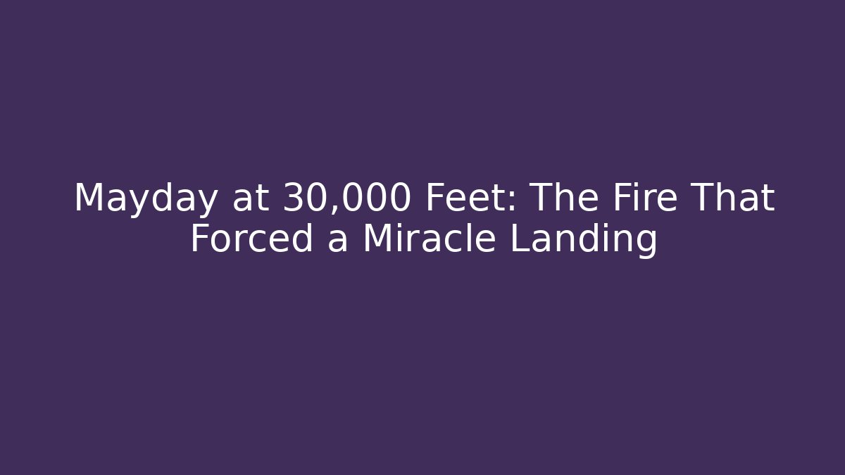 Mayday at 30,000 Feet: The Fire That Forced a Miracle Landing - The Family Holidays