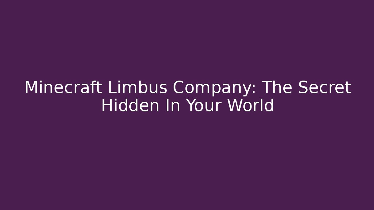 Minecraft Limbus Company: The Secret Hidden In Your World