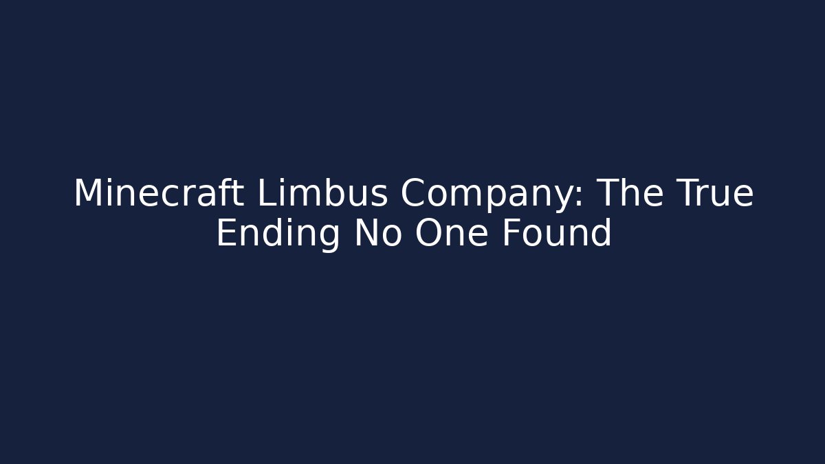 Minecraft Limbus Company: The True Ending No One Found