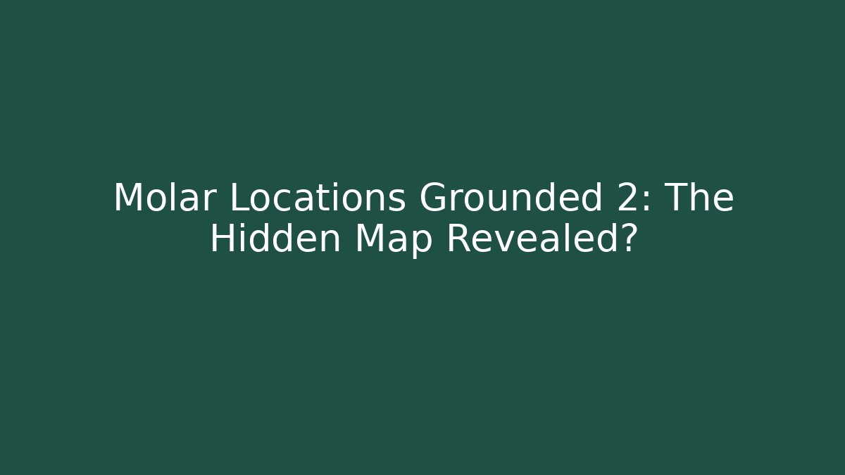 Molar Locations Grounded 2: The Hidden Map Revealed?