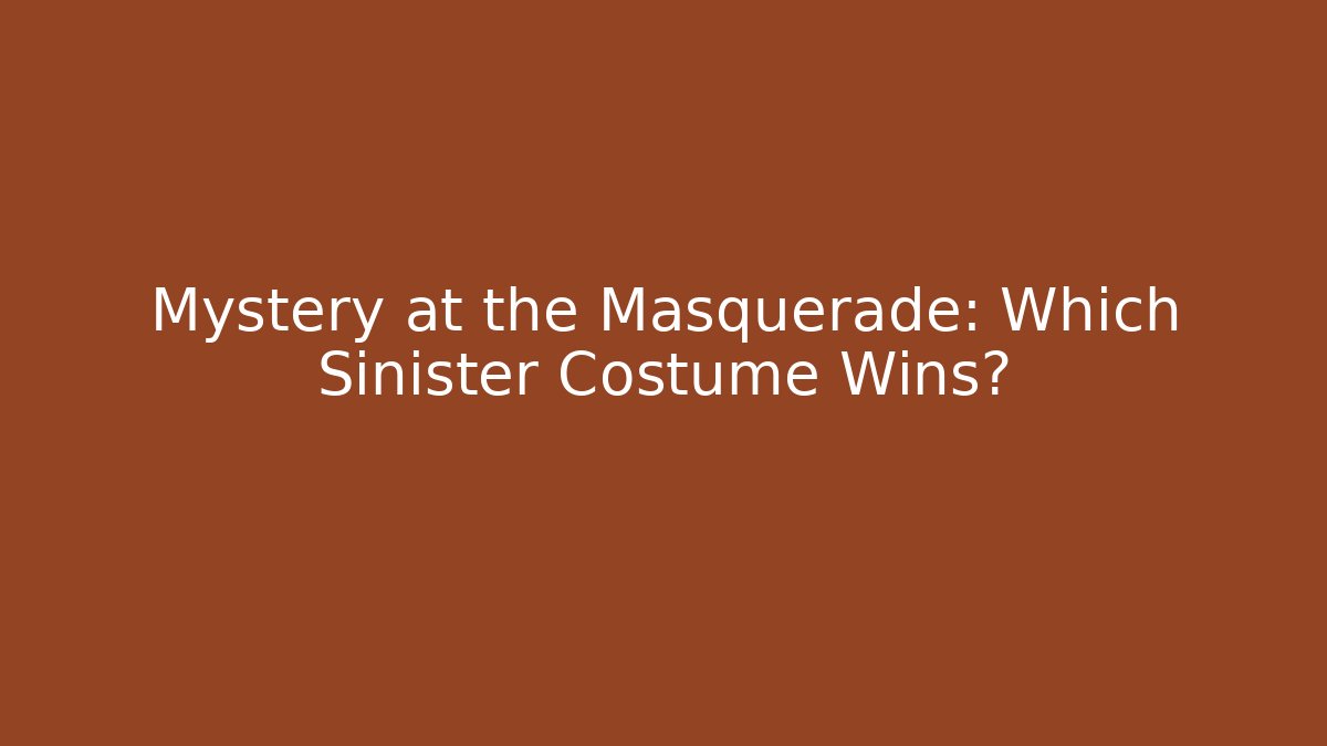 Mystery at the Masquerade: Which Sinister Costume Wins?