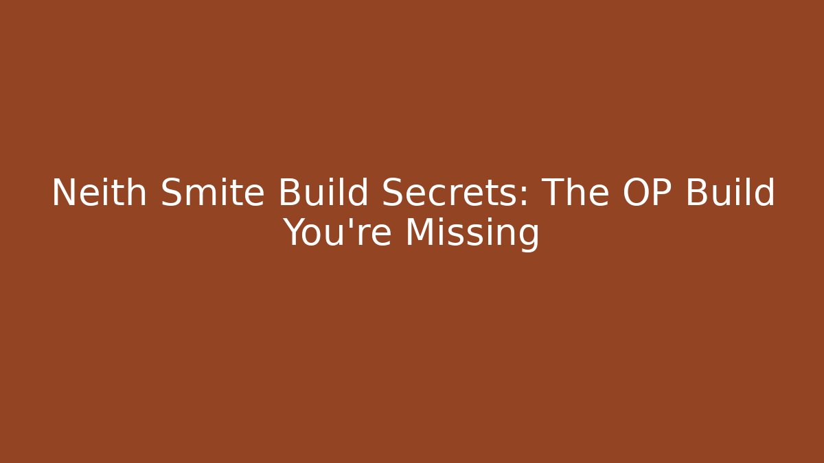Neith Smite Build Secrets: The OP Build You’re Missing