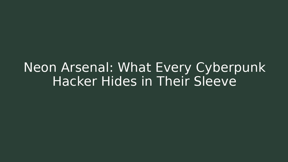 Neon Arsenal: What Every Cyberpunk Hacker Hides in Their Sleeve
