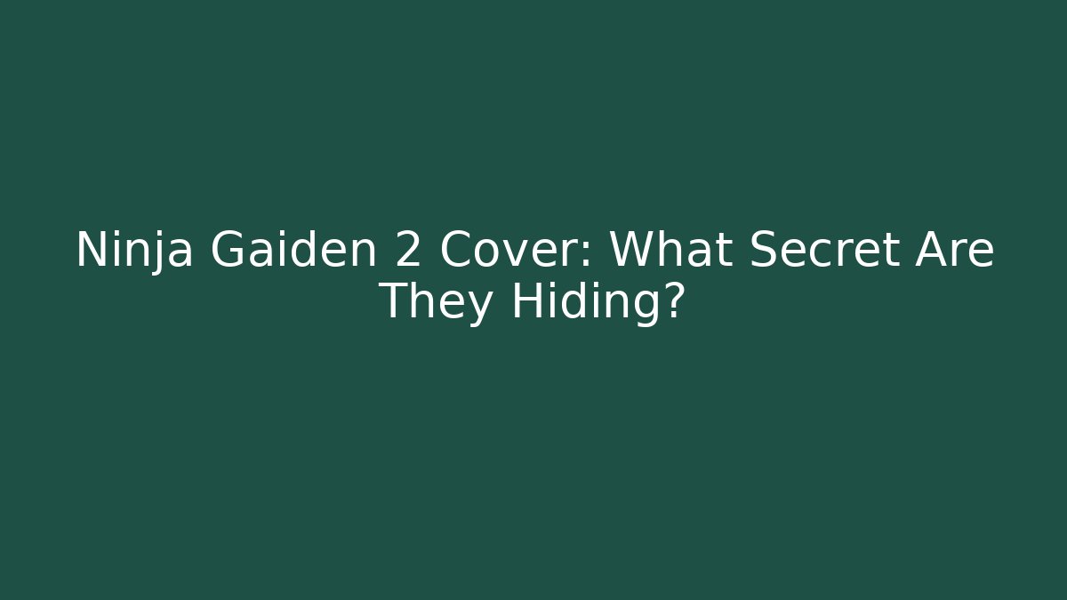 Ninja Gaiden 2 Cover: What Secret Are They Hiding?