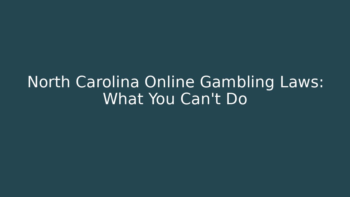 North Carolina Online Gambling Laws: What You Can't Do - The Family Holidays