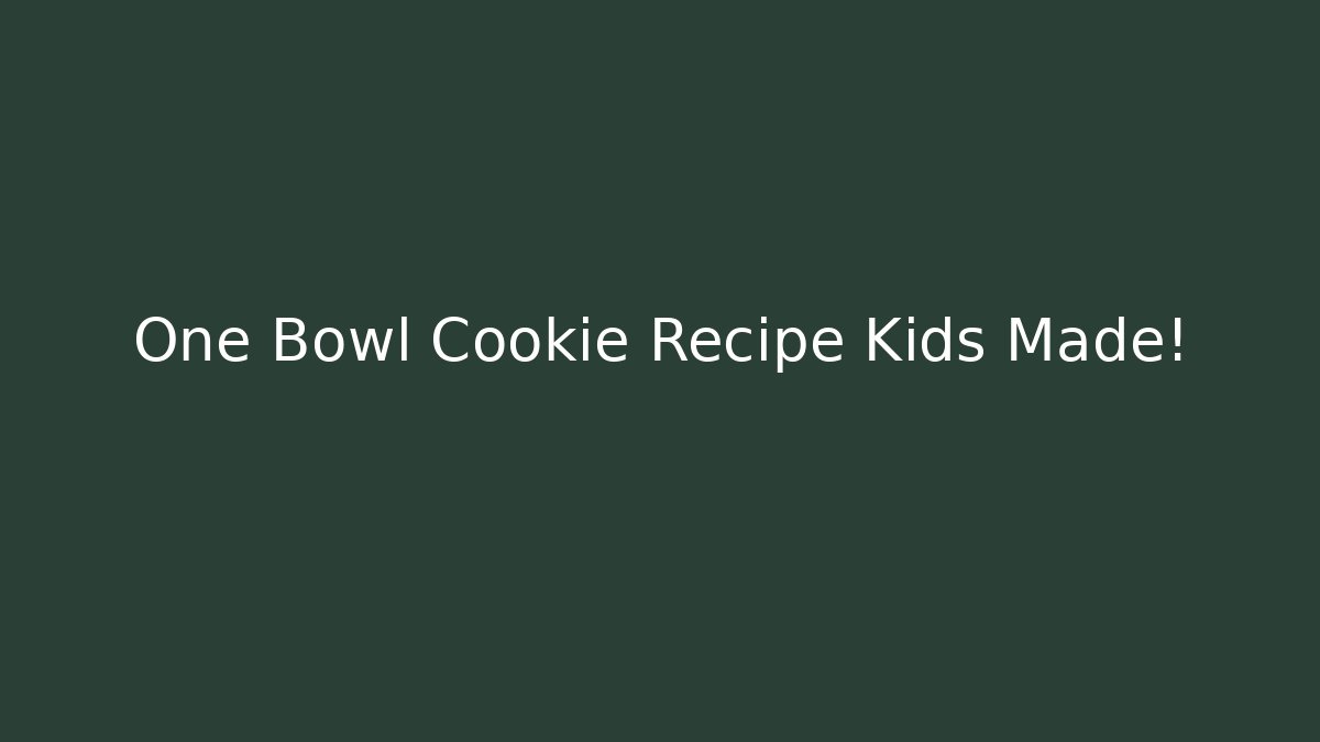 One Bowl Cookie Recipe Kids Made!