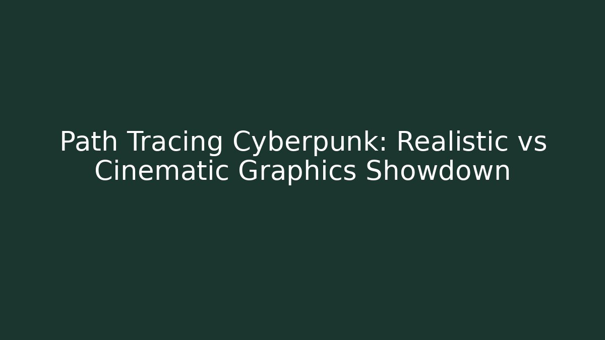 Path Tracing Cyberpunk: Realistic vs Cinematic Graphics Showdown - The Family Holidays