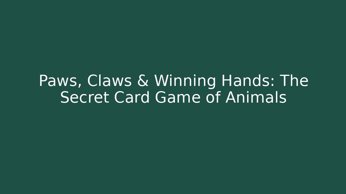 Paws, Claws & Winning Hands: The Secret Card Game of Animals