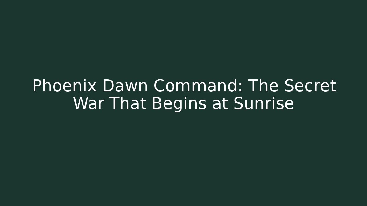 Phoenix Dawn Command: The Secret War That Begins at Sunrise