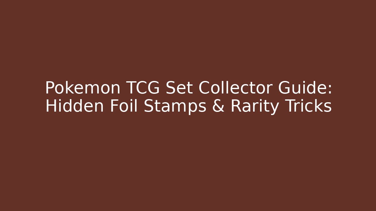 Pokémon TCG Set Collector Guide: Hidden Foil Stamps & Rarity Tricks
