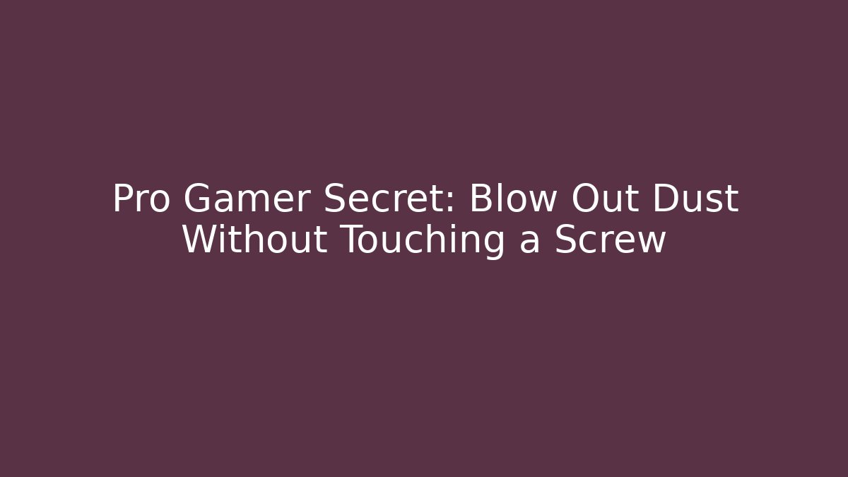 Pro Gamer Secret: Blow Out Dust Without Touching a Screw