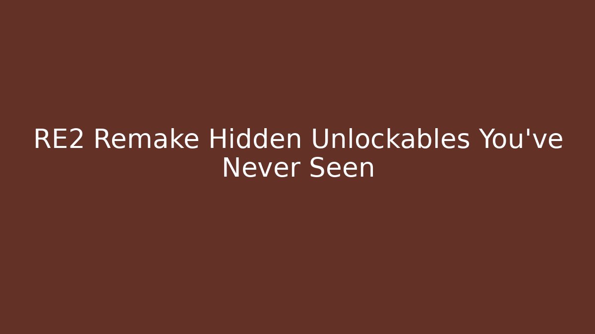 RE2 Remake Hidden Unlockables You've Never Seen