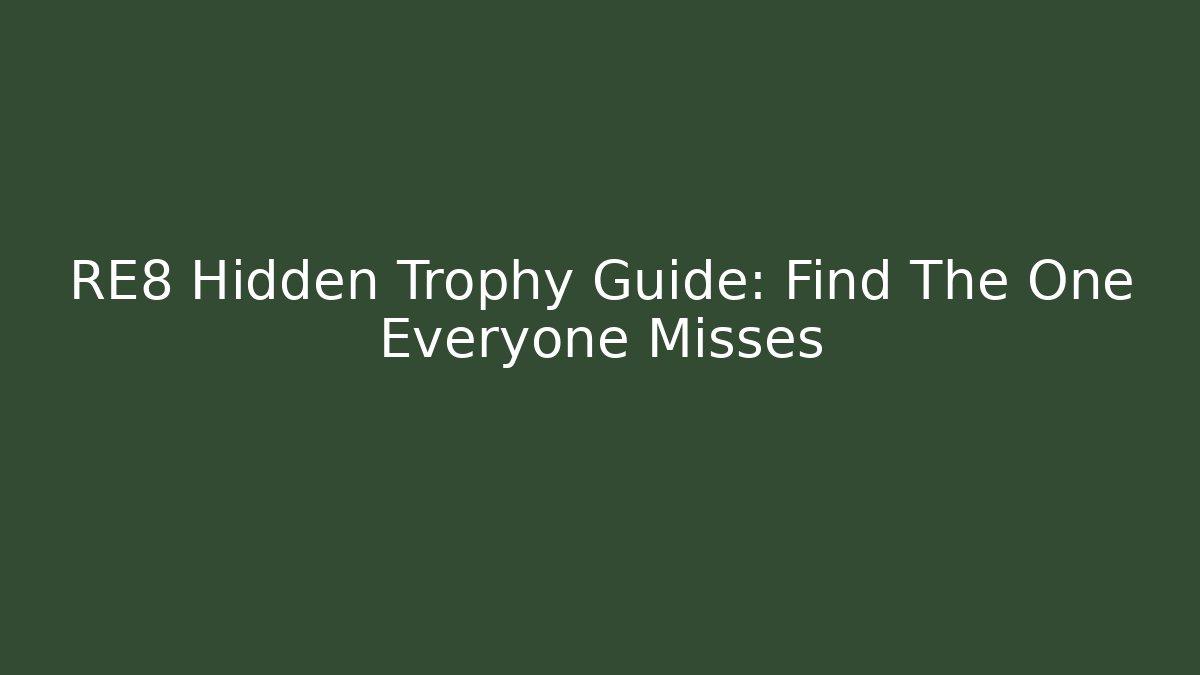 RE8 Hidden Trophy Guide: Find The One Everyone Misses - The Family Holidays