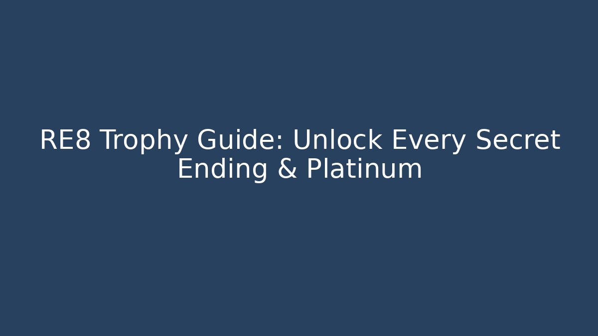 RE8 Trophy Guide: Unlock Every Secret Ending & Platinum