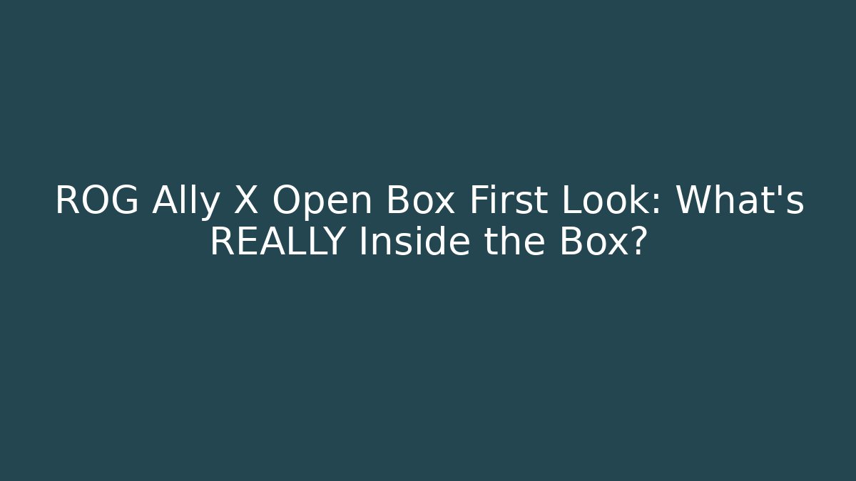 ROG Ally X Open Box First Look: What's REALLY Inside the Box?