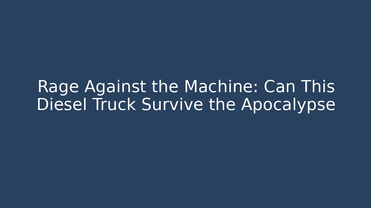 Rage Against the Machine: Can This Diesel Truck Survive the Apocalypse