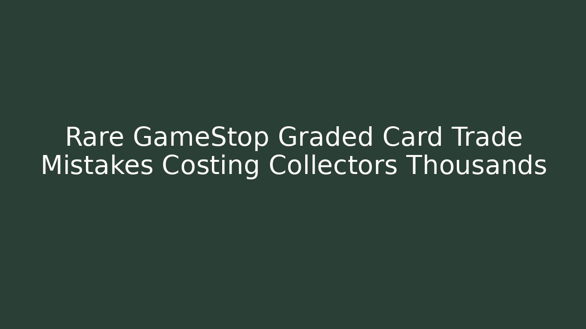 Rare GameStop Graded Card Trade Mistakes Costing Collectors Thousands