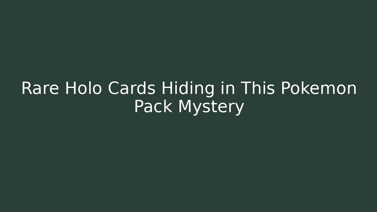 Rare Holo Cards Hiding in This Pokemon Pack Mystery