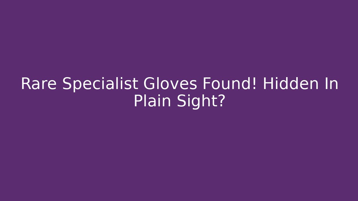 Rare Specialist Gloves Found! Hidden In Plain Sight? - The Family Holidays