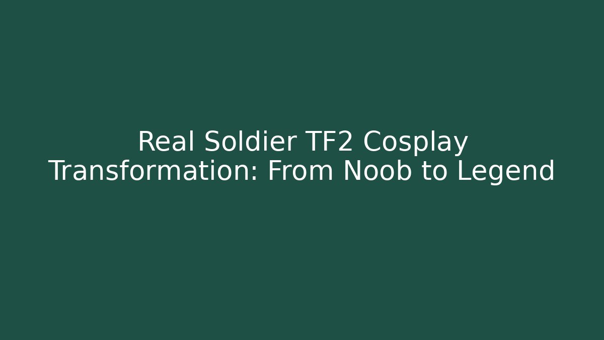 Real Soldier TF2 Cosplay Transformation: From Noob to Legend