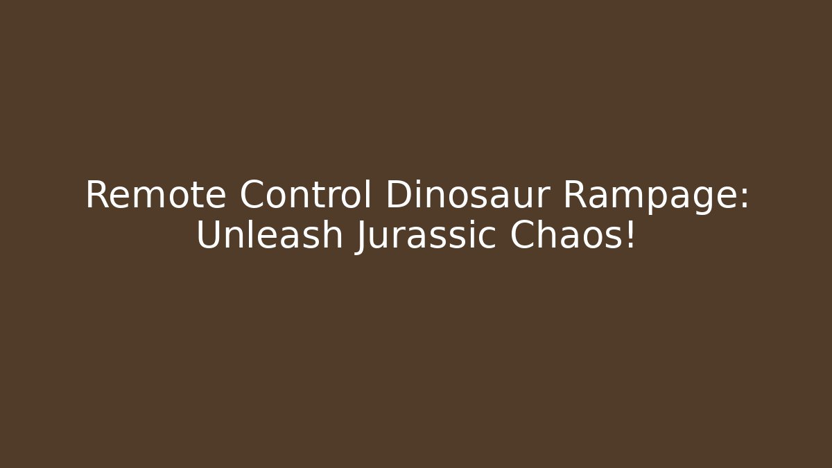 Remote Control Dinosaur Rampage: Unleash Jurassic Chaos!