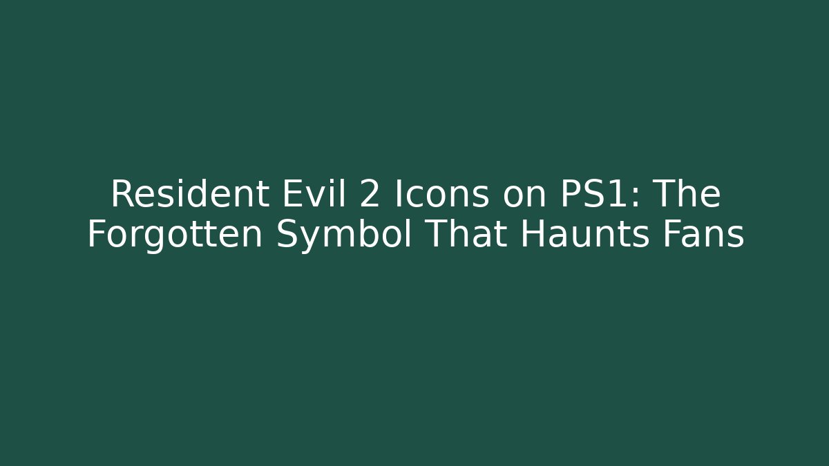 Resident Evil 2 Icons on PS1: The Forgotten Symbol That Haunts Fans