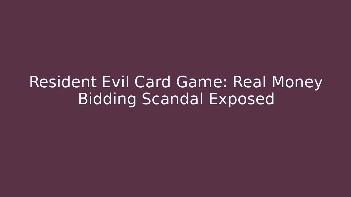 Resident Evil Card Game: Real Money Bidding Scandal Exposed