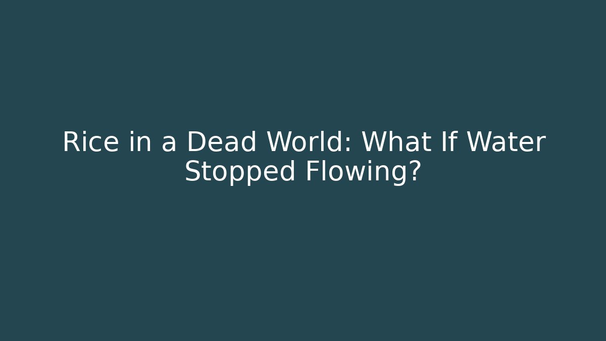 Rice in a Dead World: What If Water Stopped Flowing?