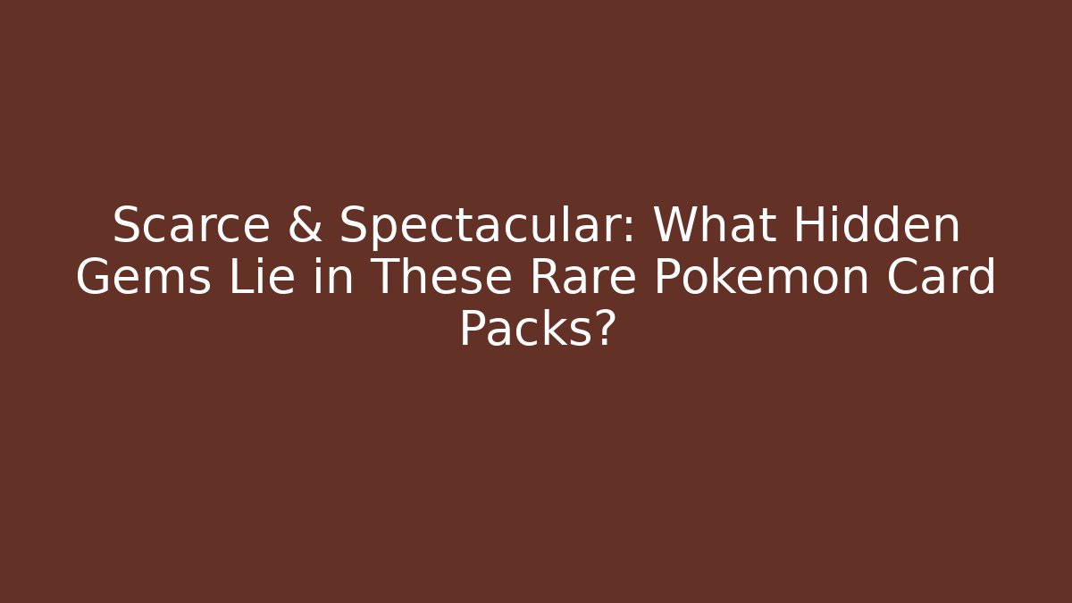 Scarce & Spectacular: What Hidden Gems Lie in These Rare Pokémon Card Packs?