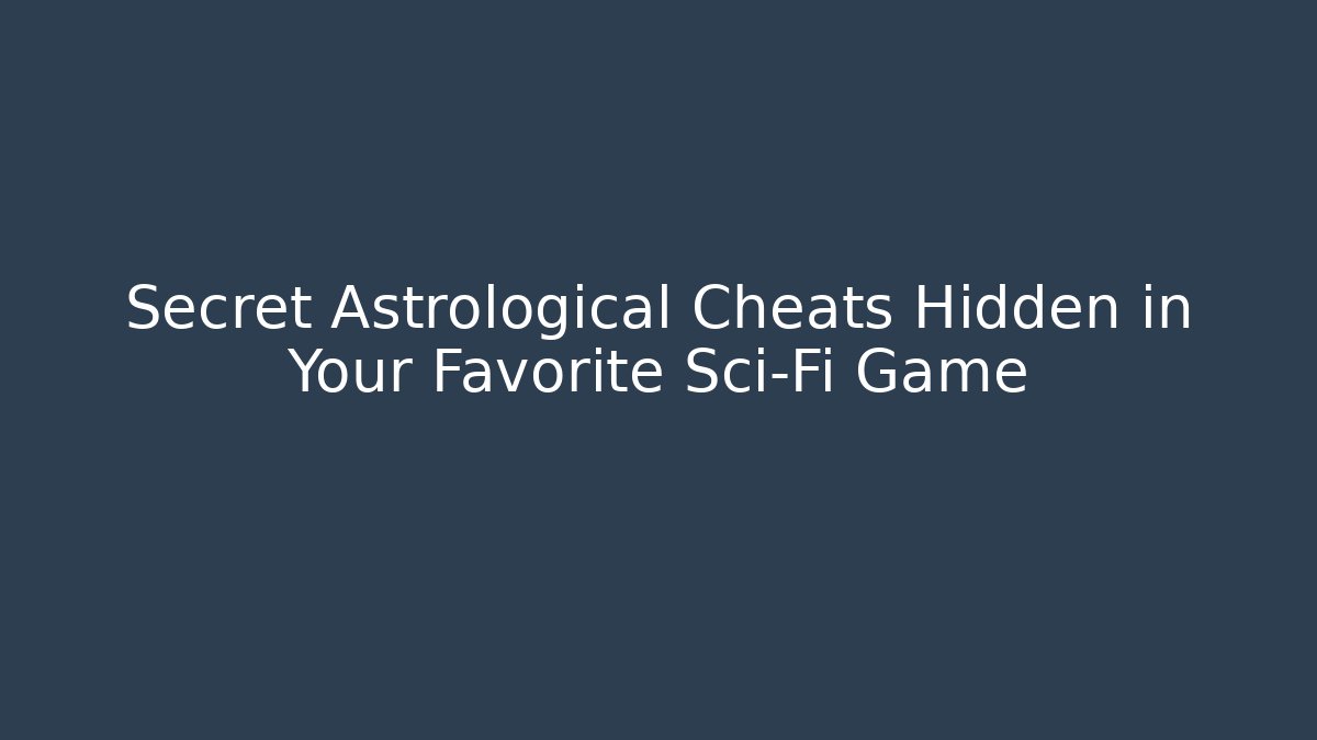 Secret Astrological Cheats Hidden in Your Favorite Sci-Fi Game