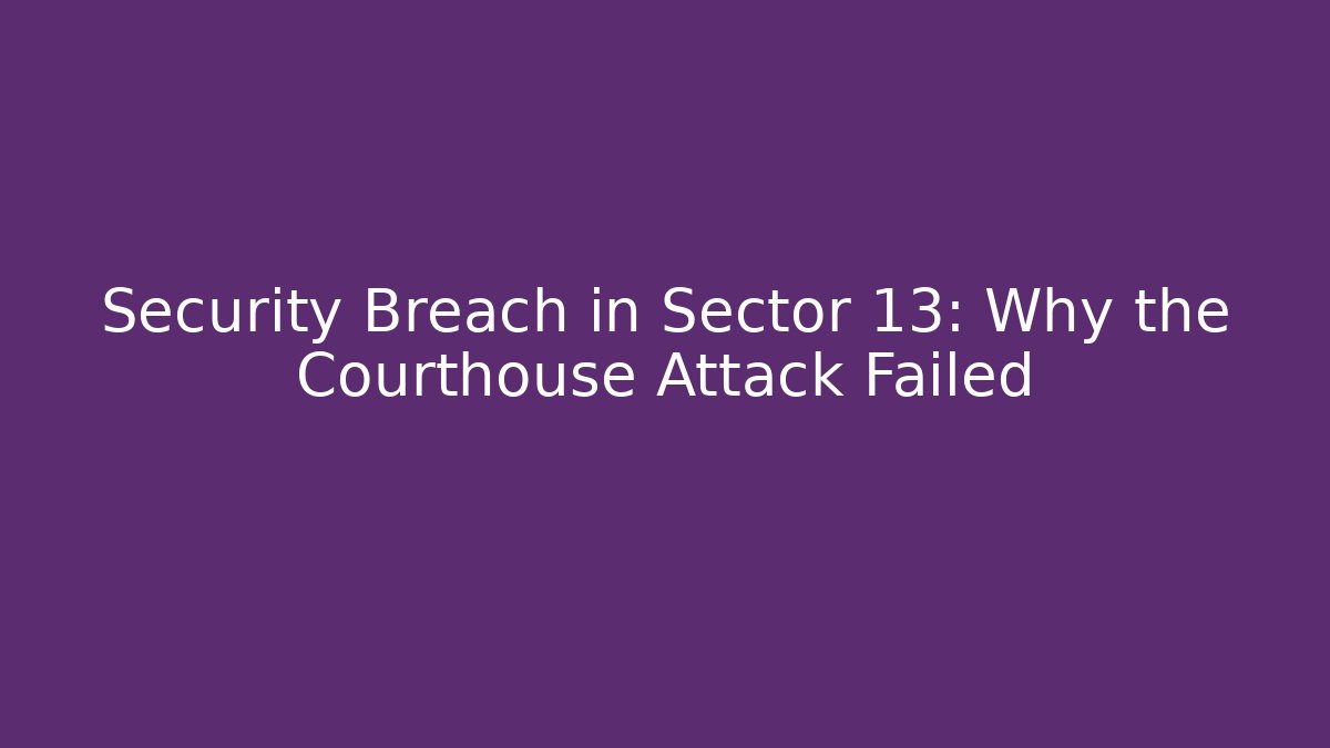Security Breach in Sector 13: Why the Courthouse Attack Failed