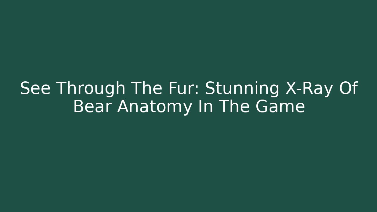 See Through The Fur: Stunning X-Ray Of Bear Anatomy In The Game