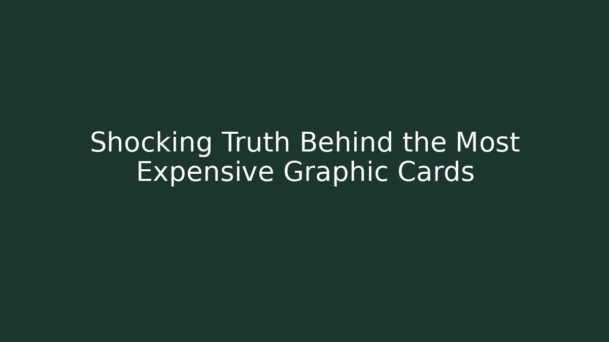 Shocking Truth Behind the Most Expensive Graphic Cards