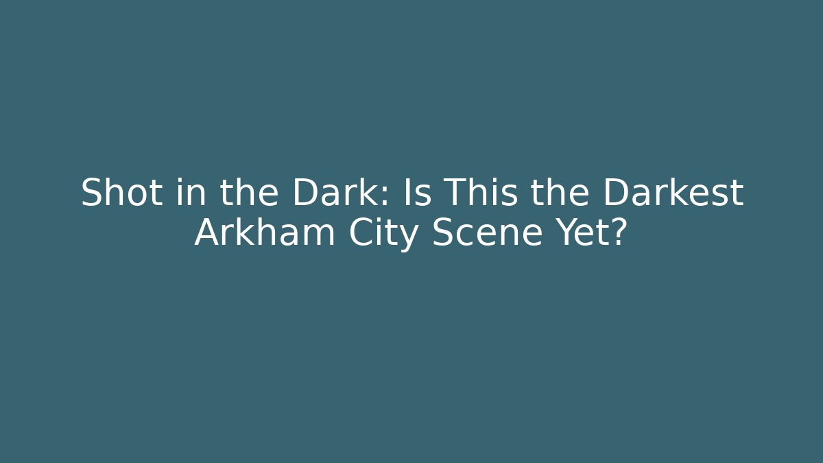 Shot in the Dark: Is This the Darkest Arkham City Scene Yet?