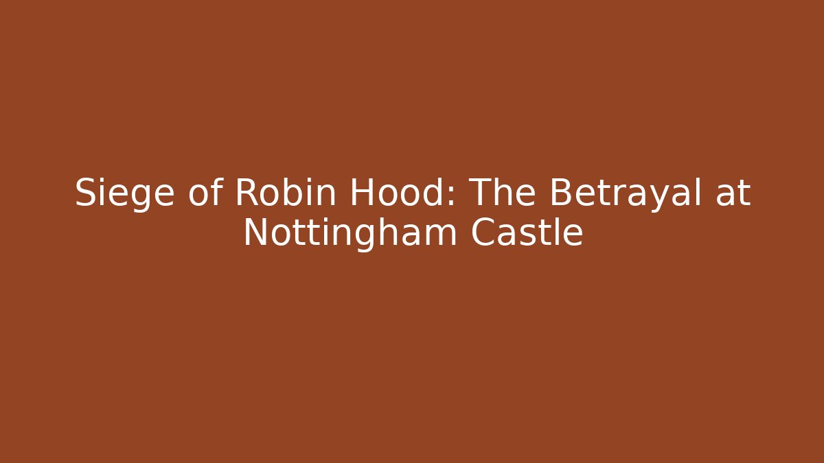 Siege of Robin Hood: The Betrayal at Nottingham Castle - The Family Holidays