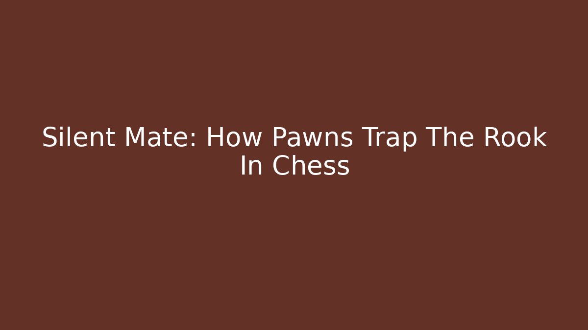 Silent Mate: How Pawns Trap The Rook In Chess
