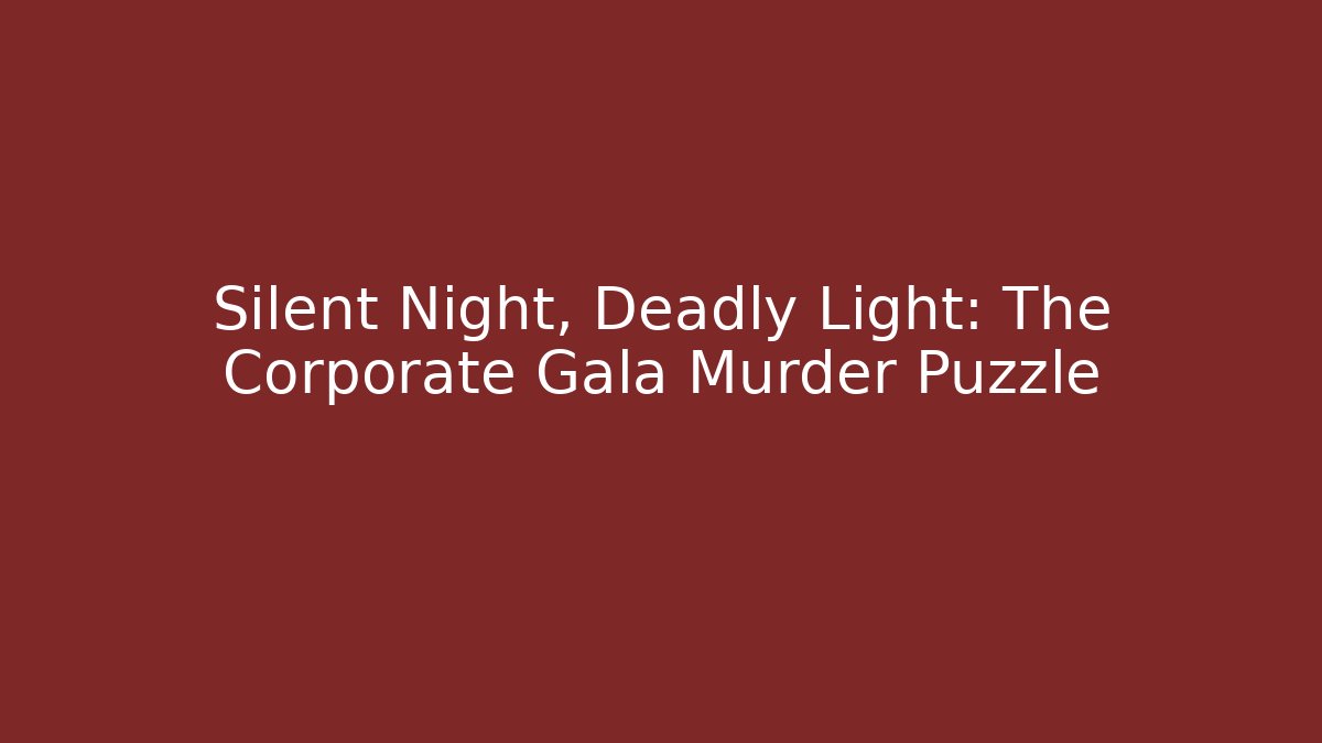 Silent Night, Deadly Light: The Corporate Gala Murder Puzzle - The Family Holidays