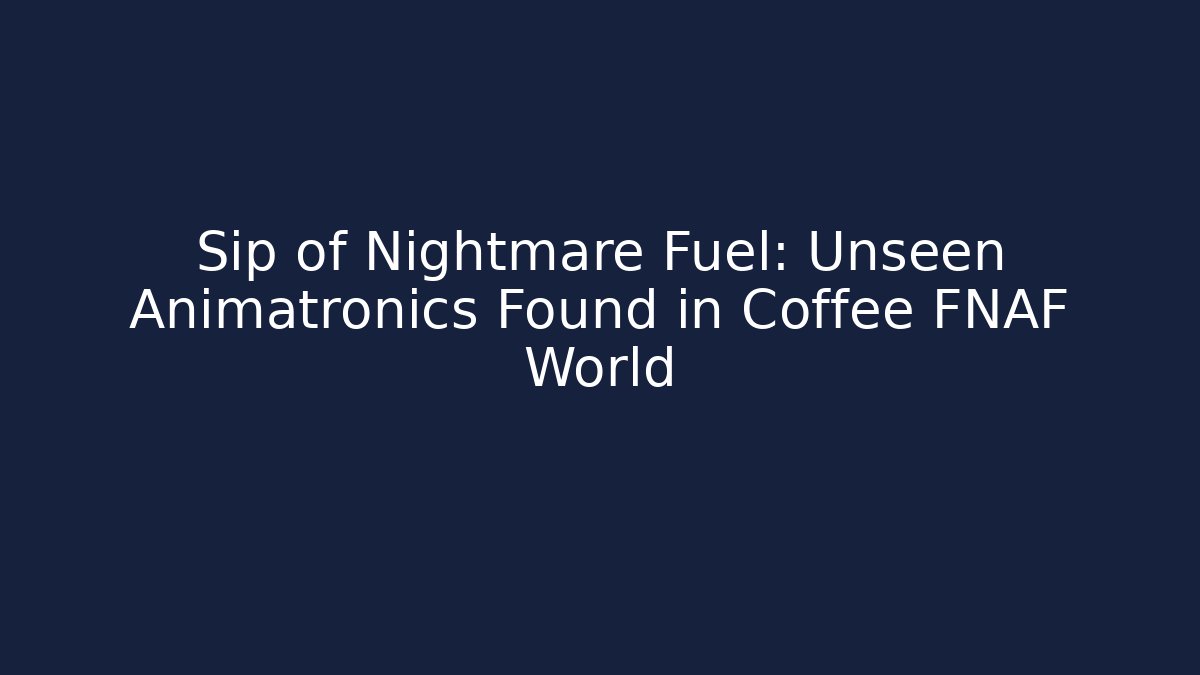 Sip of Nightmare Fuel: Unseen Animatronics Found in Coffee FNAF World