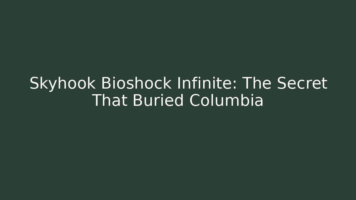 Skyhook Bioshock Infinite: The Secret That Buried Columbia
