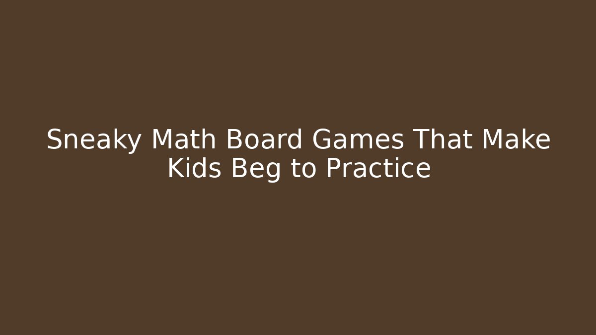 Sneaky Math Board Games That Make Kids Beg to Practice