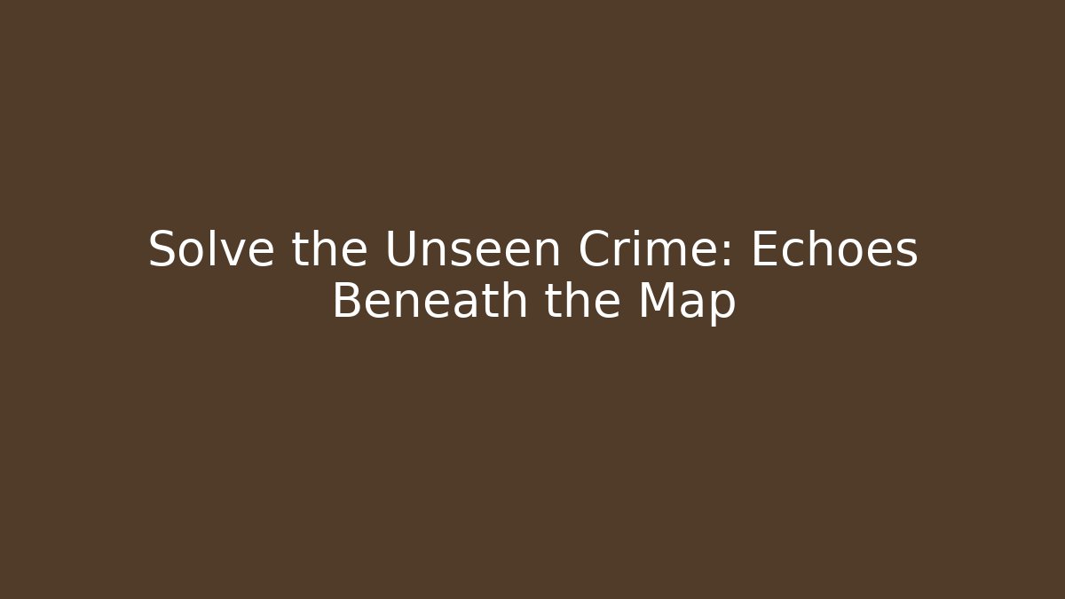 Solve the Unseen Crime: Echoes Beneath the Map - The Family Holidays