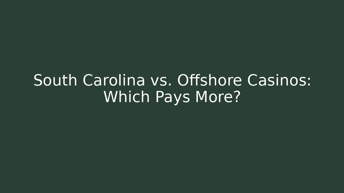 South Carolina vs. Offshore Casinos: Which Pays More?