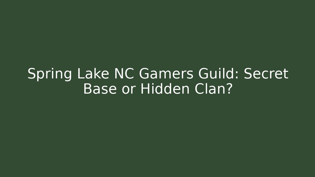 Spring Lake NC Gamers Guild: Secret Base or Hidden Clan?