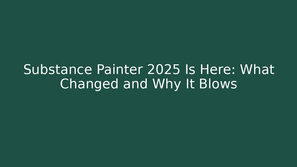 Substance Painter 2025 Is Here: What Changed and Why It Blows - The Family Holidays