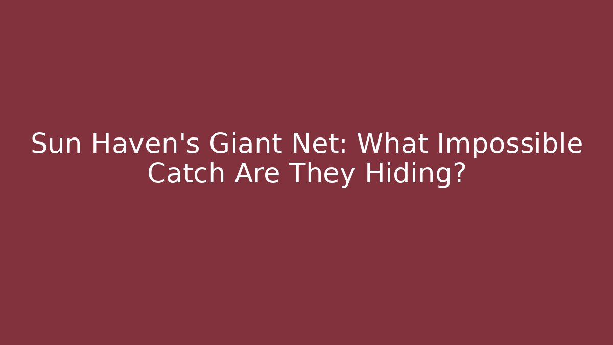 Sun Haven’s Giant Net: What Impossible Catch Are They Hiding?