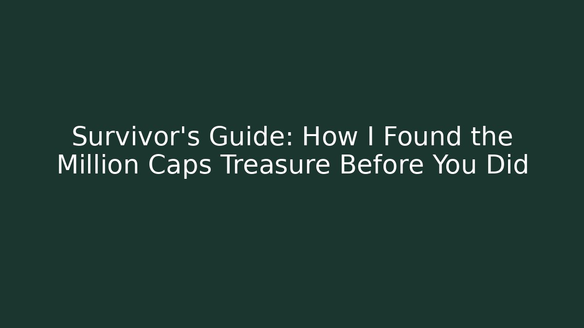 Survivor's Guide: How I Found the Million Caps Treasure Before You Did