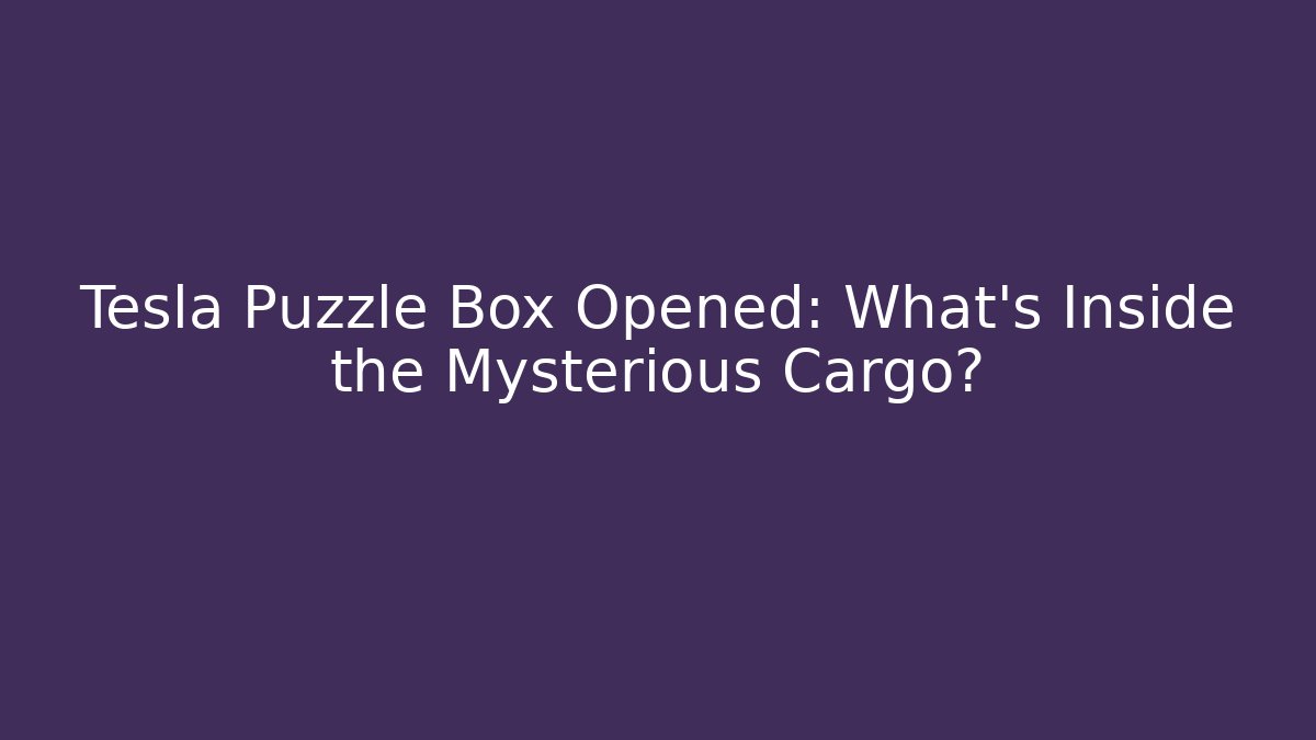 Tesla Puzzle Box Opened: What's Inside the Mysterious Cargo?