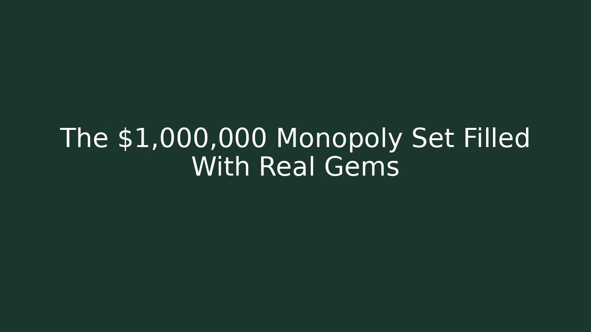 The $1,000,000 Monopoly Set Filled With Real Gems