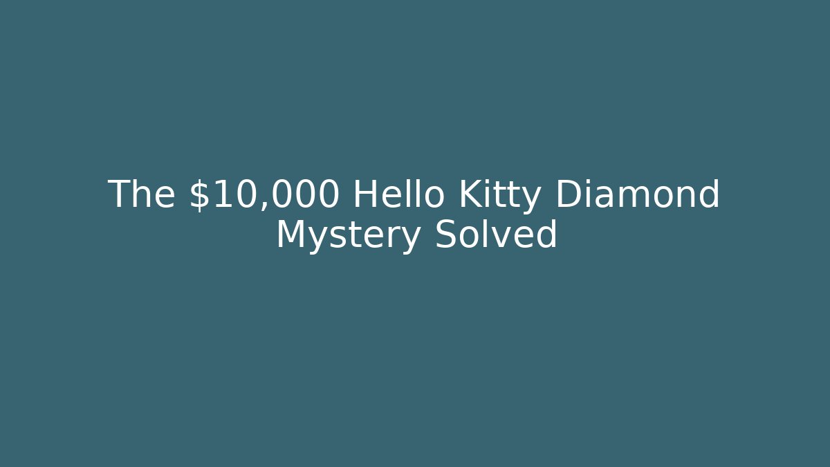 The $10,000 Hello Kitty Diamond Mystery Solved